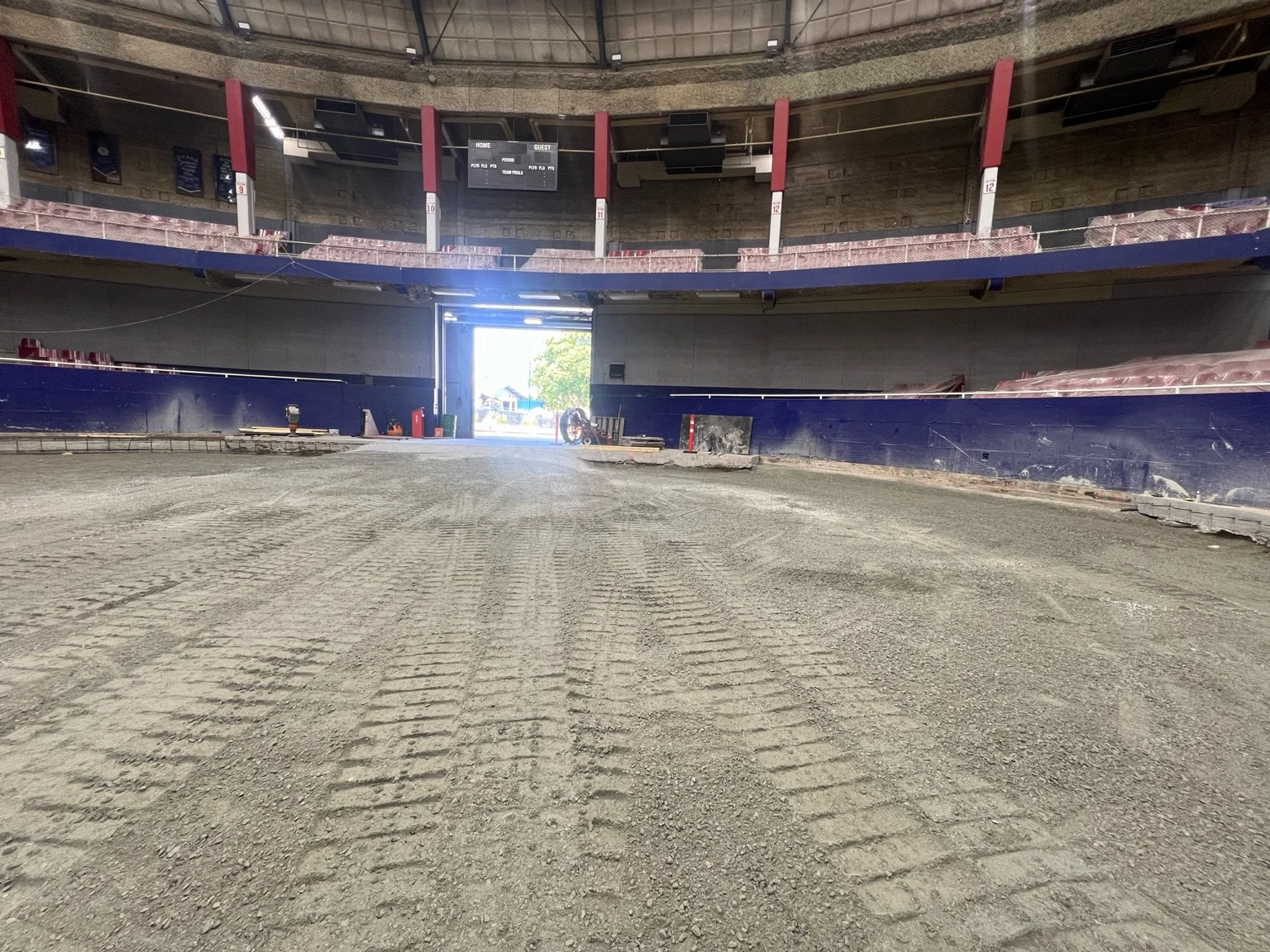 Agrodome arena following slab removal and grading