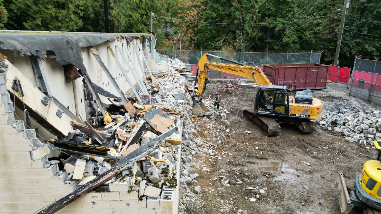 Building demolition at BC Hydro Capilano Station